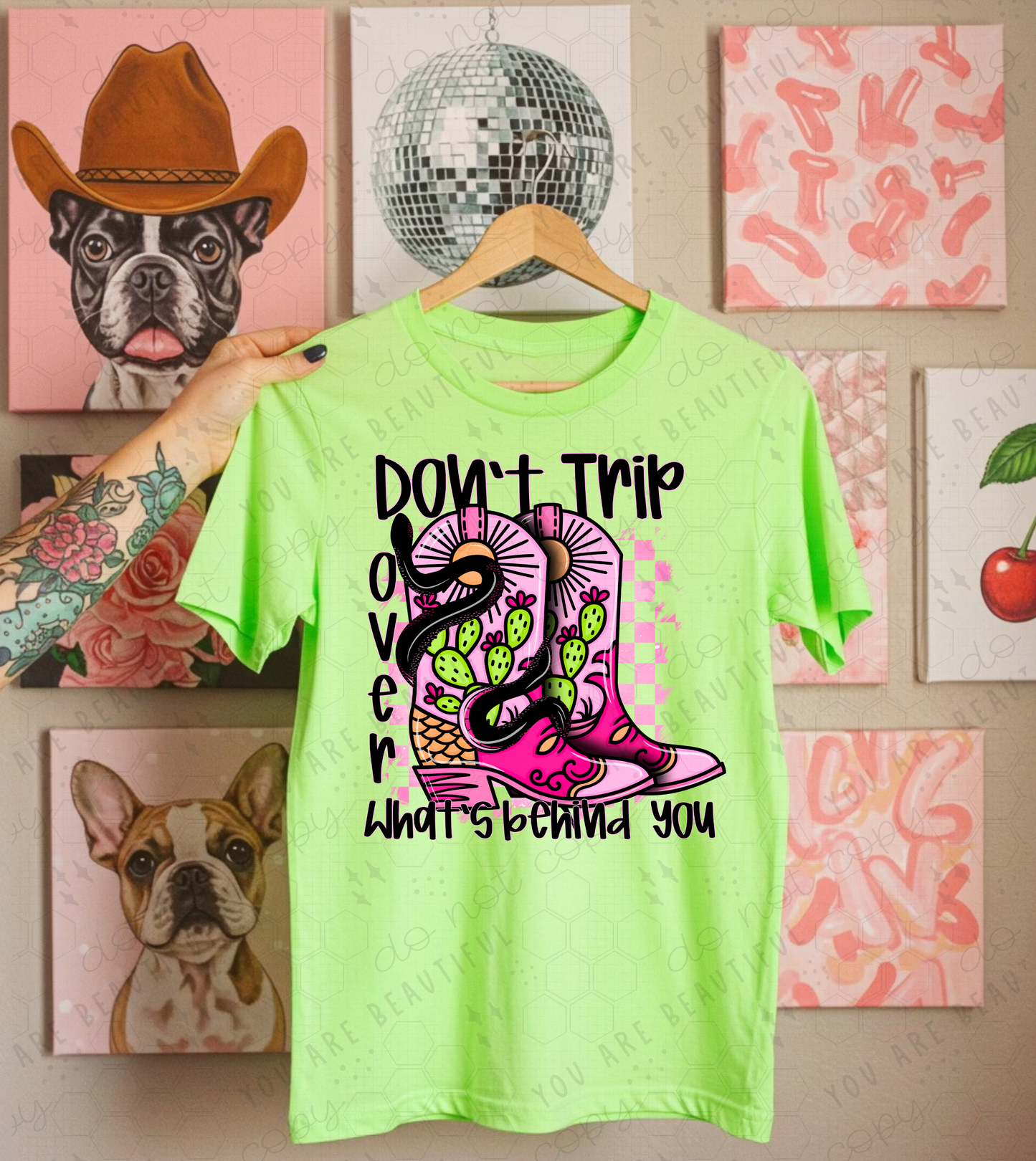 Don't Trip Cowgirl Boots DTF Transfer