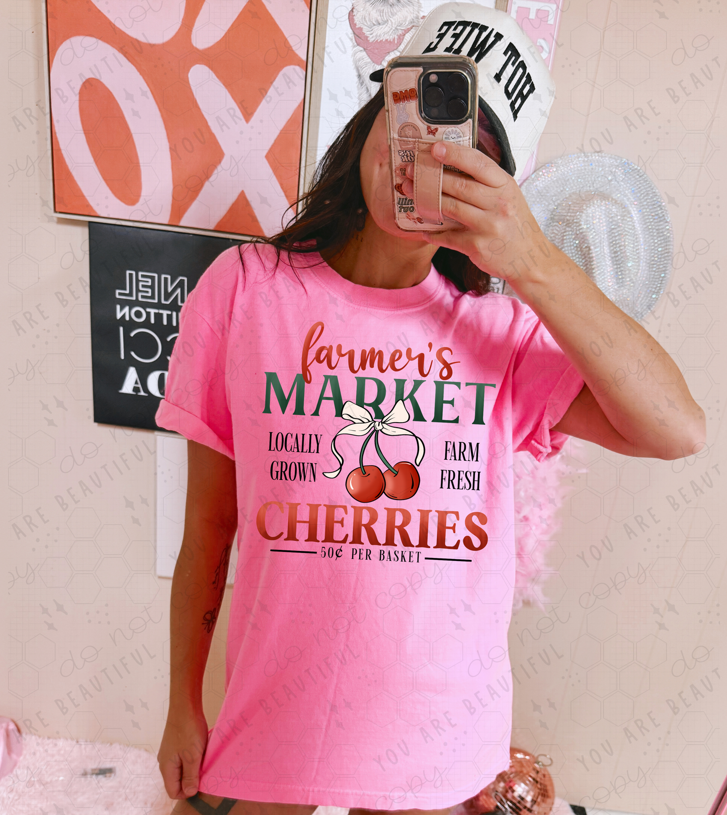 Farmers Market Cherries DTF Transfer
