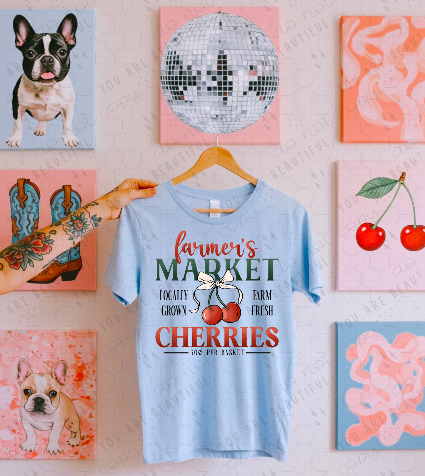 Farmers Market Cherries DTF Transfer