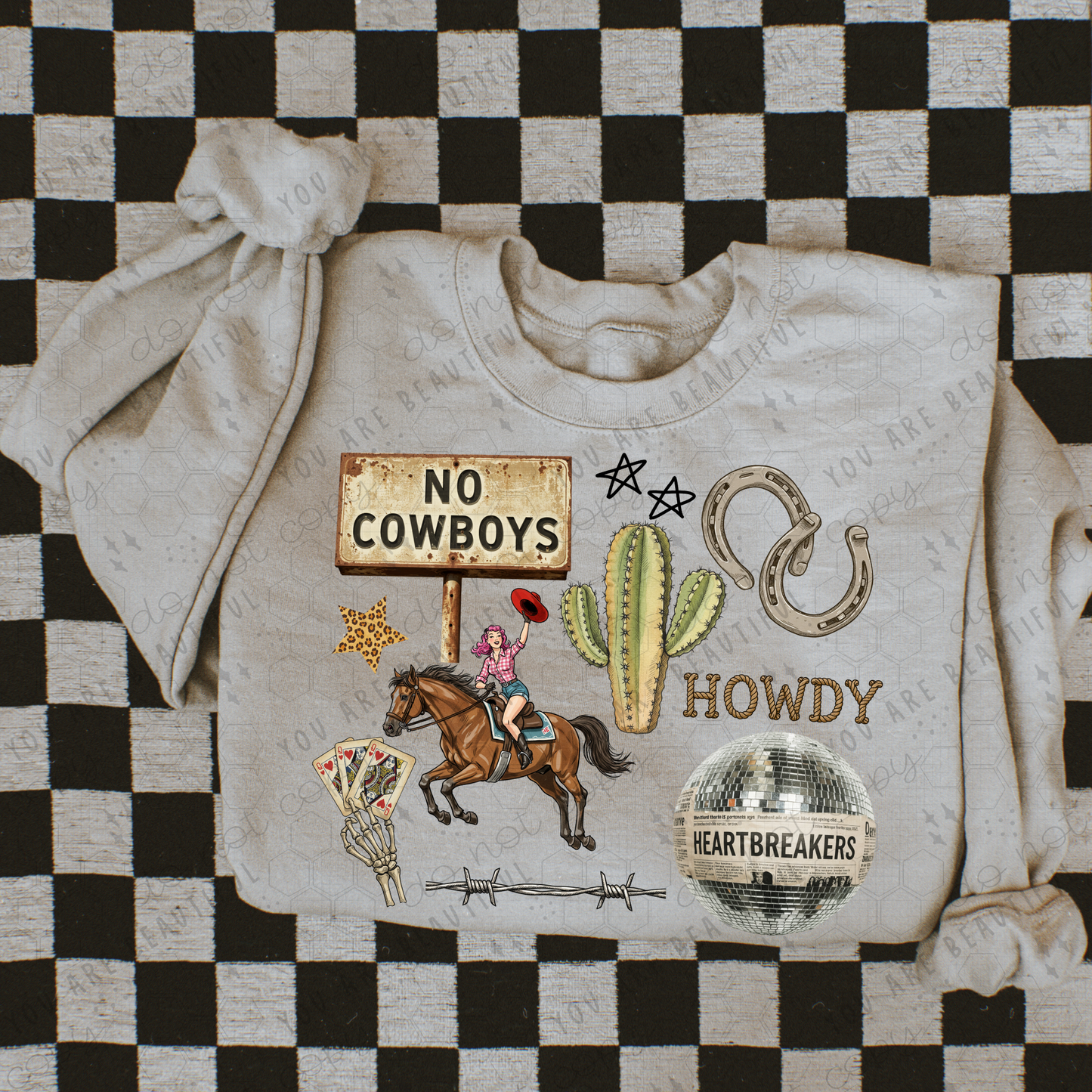 No Cowboys Collage DTF Transfer