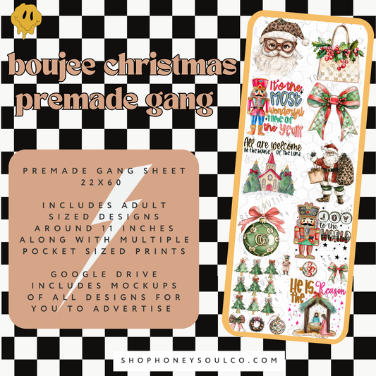 Boujee Christmas Premade Sheet DTF