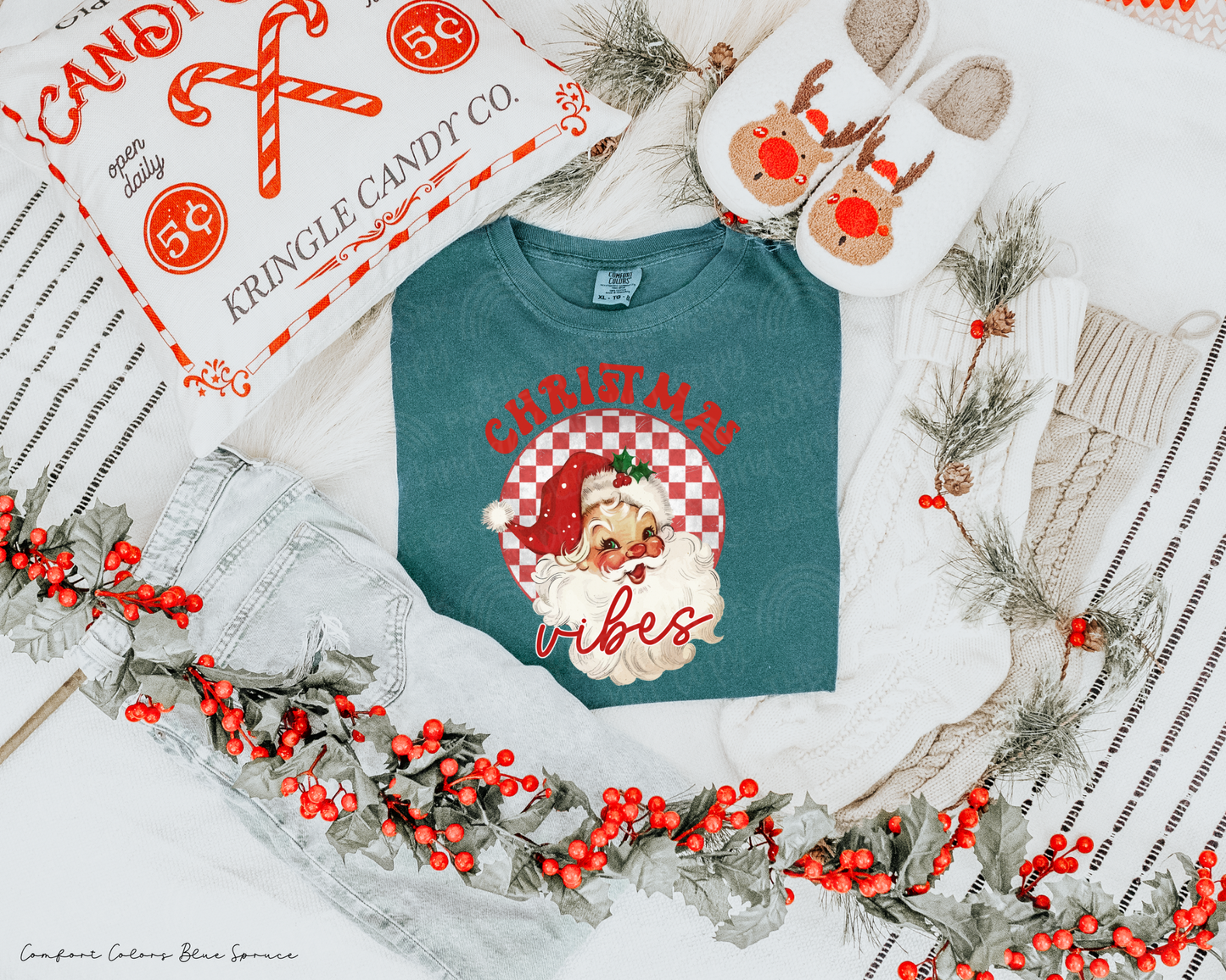 Christmas Vibes Red Graphic Tee