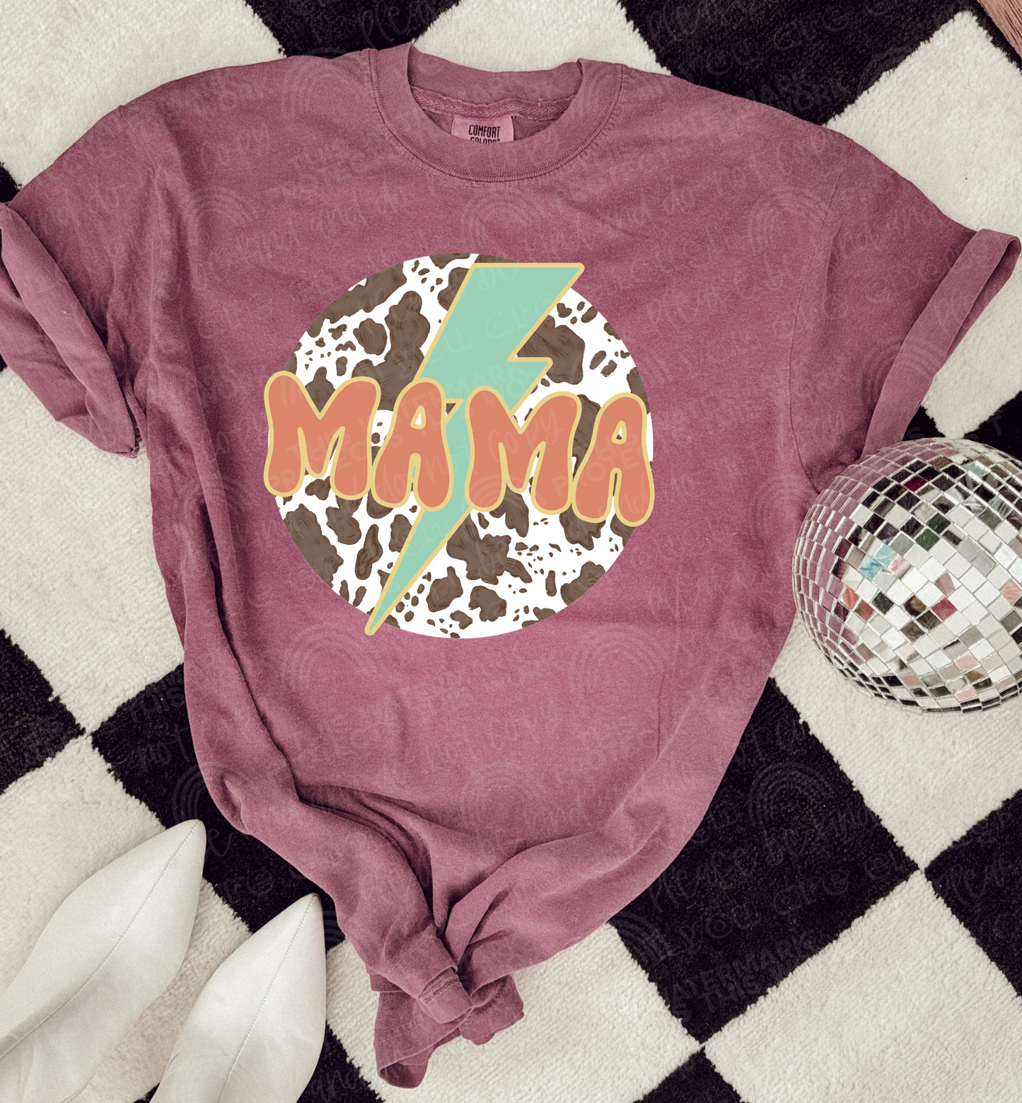 Cow Print Mama Graphic Tee