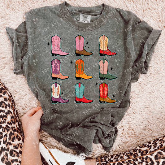 Cowboy Boots Collage DTF Transfer