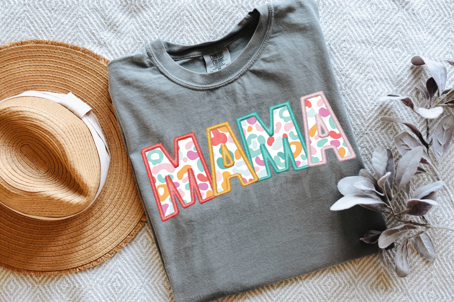 Mama Colorful Leopard Graphic Tee