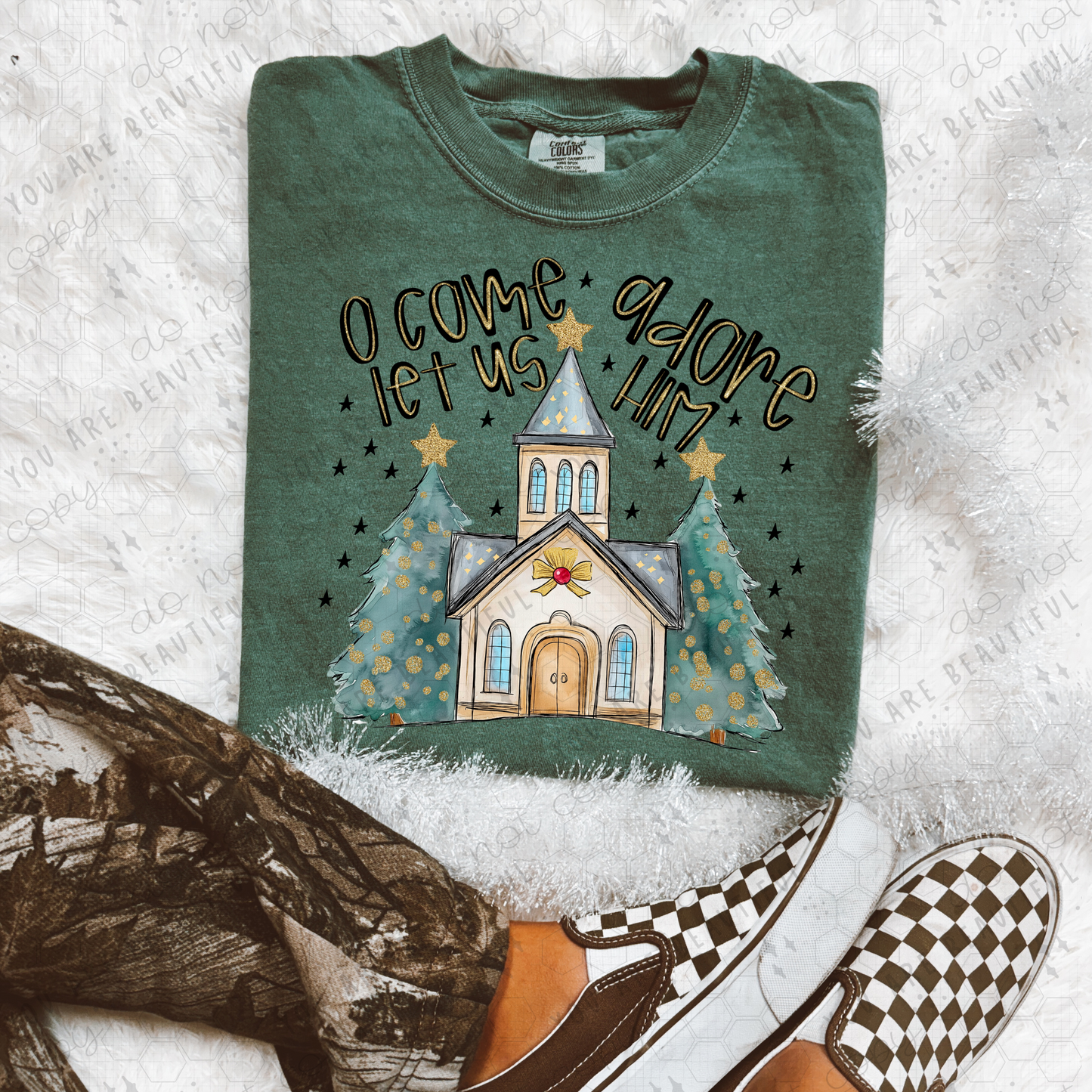 O Come Let Us Adore Him Graphic Tee