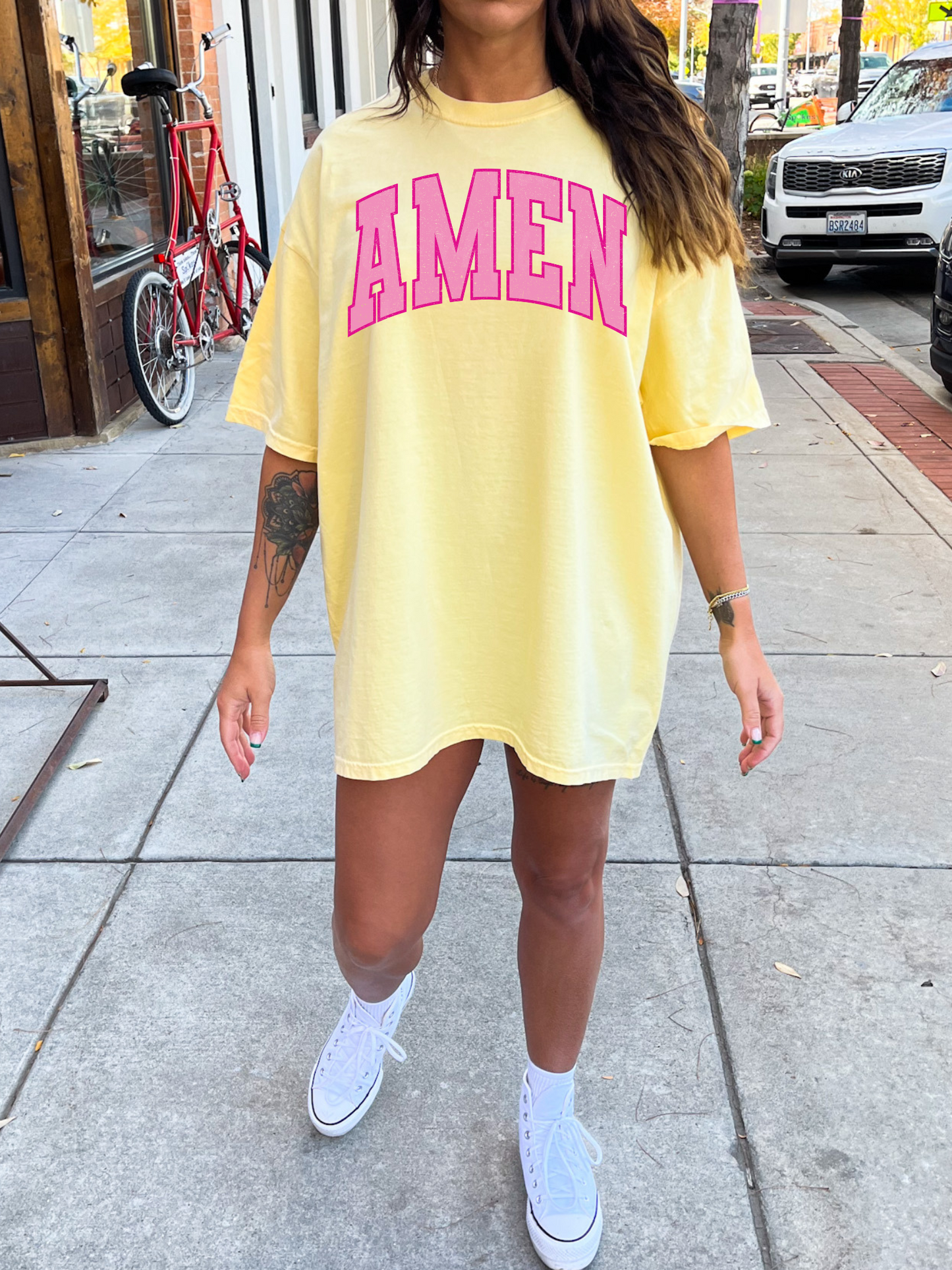 Distressed Amen Graphic Tee