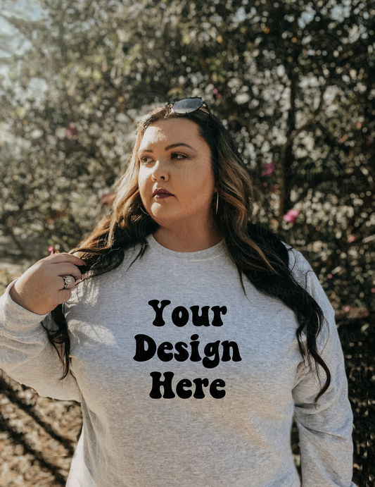 Gildan 18000 Ash Crewneck Mock-Up