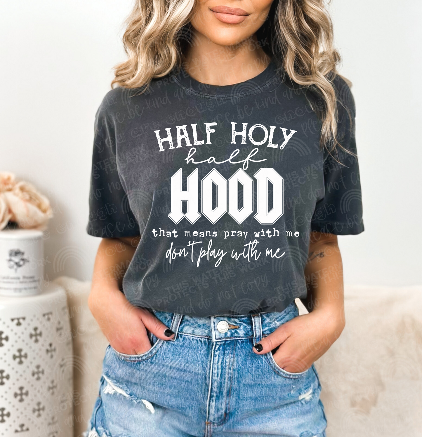 Half Hood Half Holy Graphic Tee